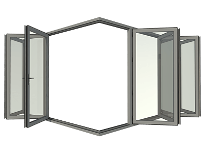 Single glass door illustration