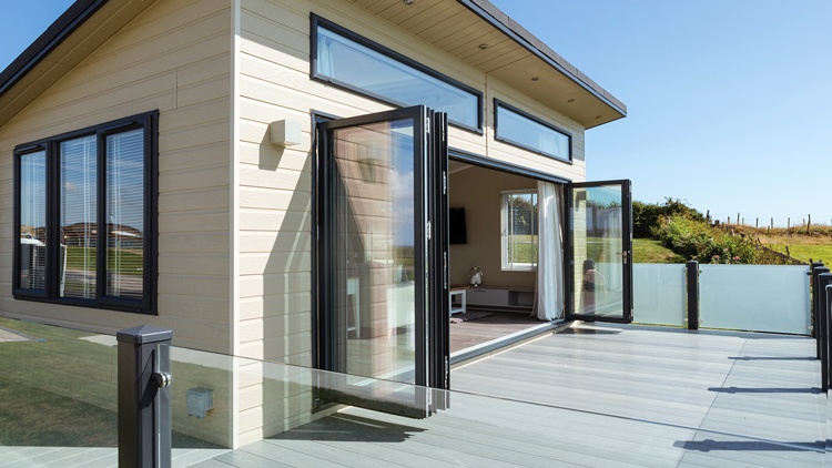Bi-fold doors installed in a holidy home lodge