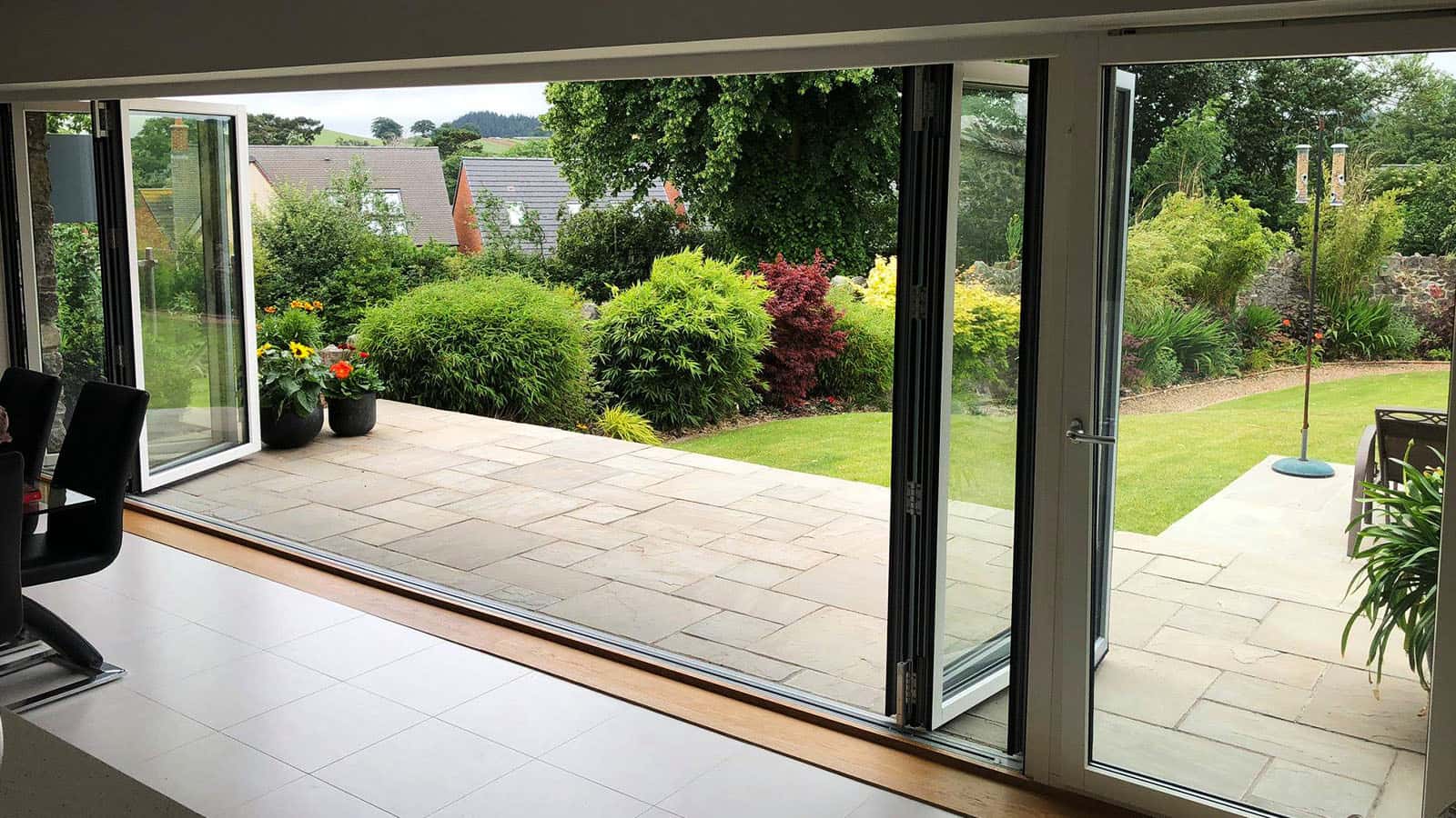 Photo of a one of our folding sliding door installations