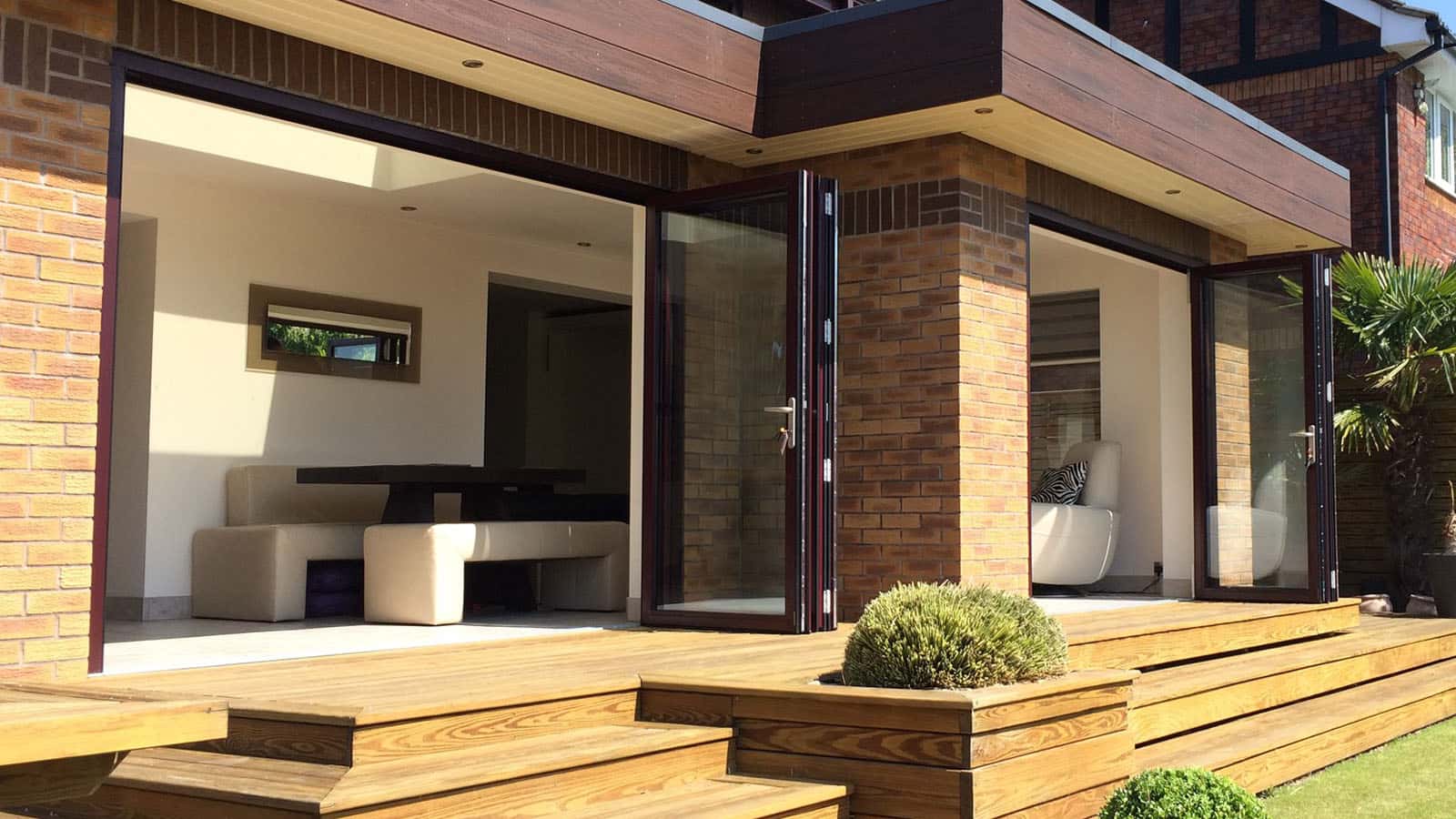 Photo of a one of our folding sliding door installations
