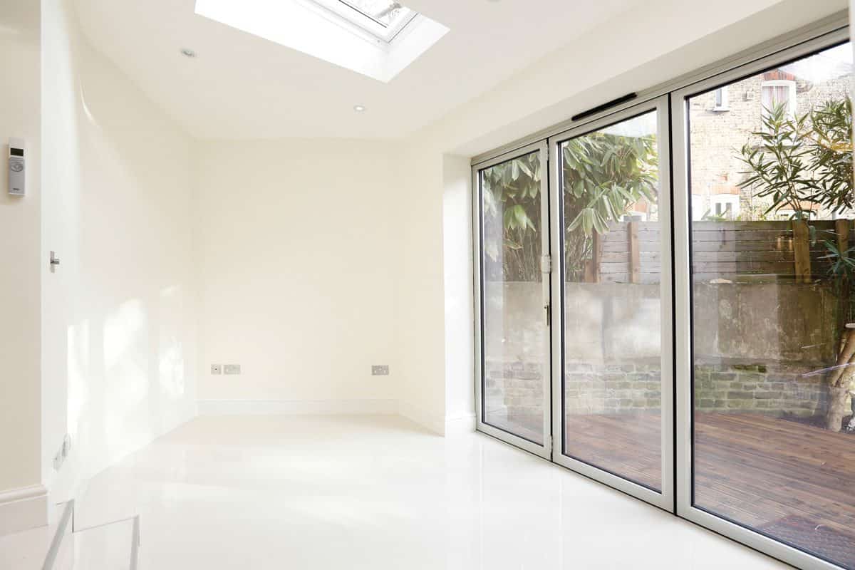 High security aluminium bi-fold doors fitted to modern permitted development extension